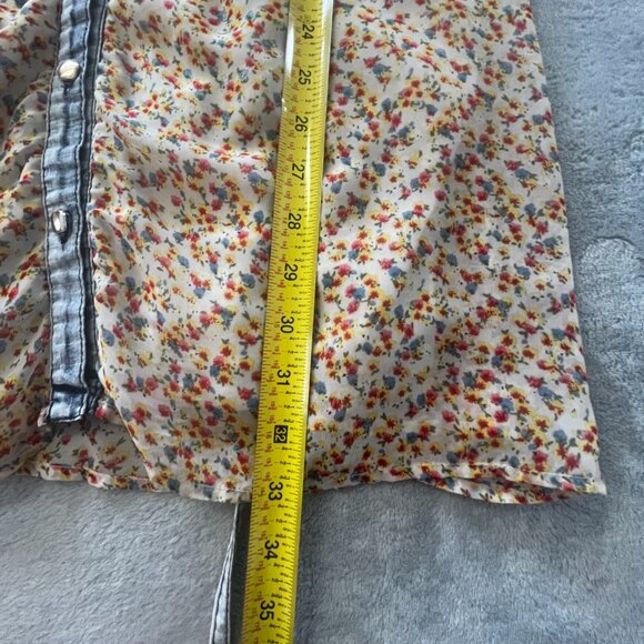 Denim & Floral Sleeveless Midi Summer Dress - Picture 9 of 11